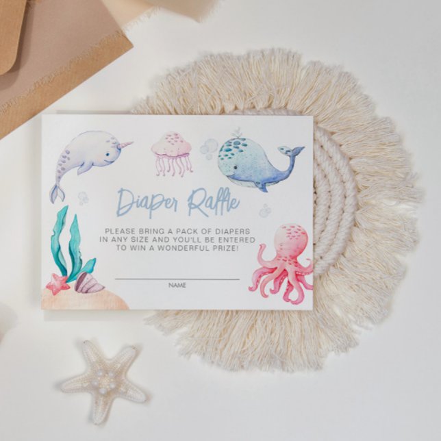 Under Sea Nautical Baby Shower Diaper Raffle Tilläggskort (Skapare uppladdad)