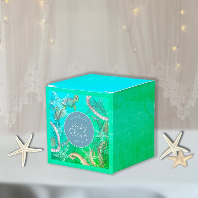 Under Sea Nautical Baby Shower Presentaskar (Under The Sea Nautical Baby Shower Favor Box)