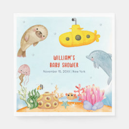 Under Sea Nautical Marine Baby Shower Pappersservett