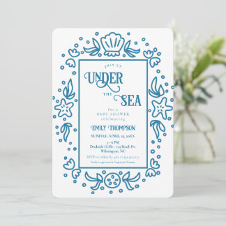 Under Sea Nautical Ocean Boy Shower Inbjudningar