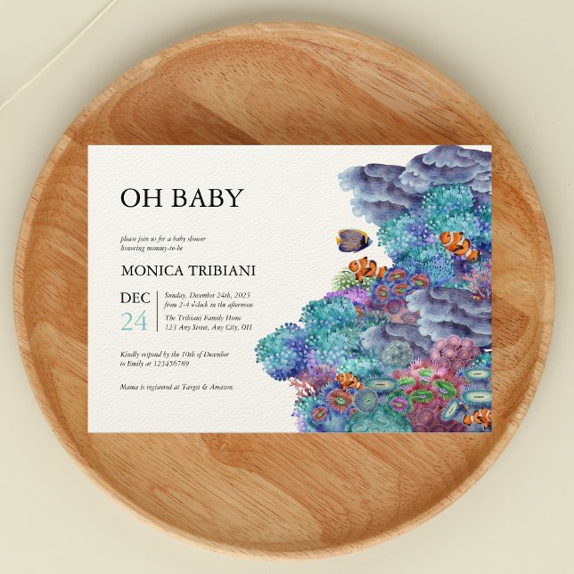 Under Sea Nautical OH Baby Shower Modern Inbjudningar (Skapare uppladdad)