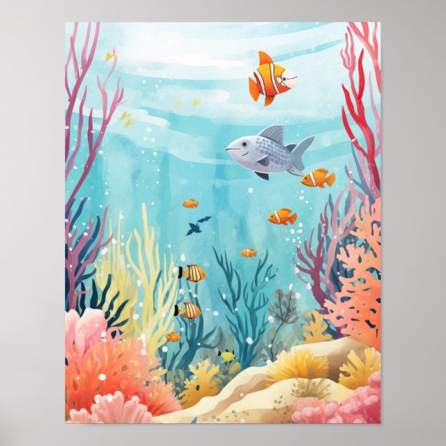 Under Sea Nursery Art print Poster (Framsidan)
