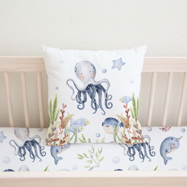 Under Sea Nursery Decor, Octopus Kudde (Skapare uppladdad)