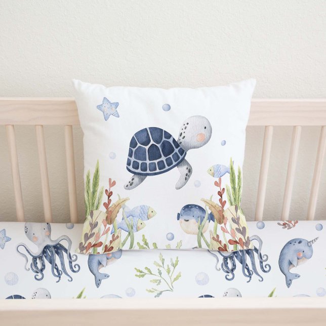 Under Sea Nursery Decor, Turtle Kudde (Skapare uppladdad)