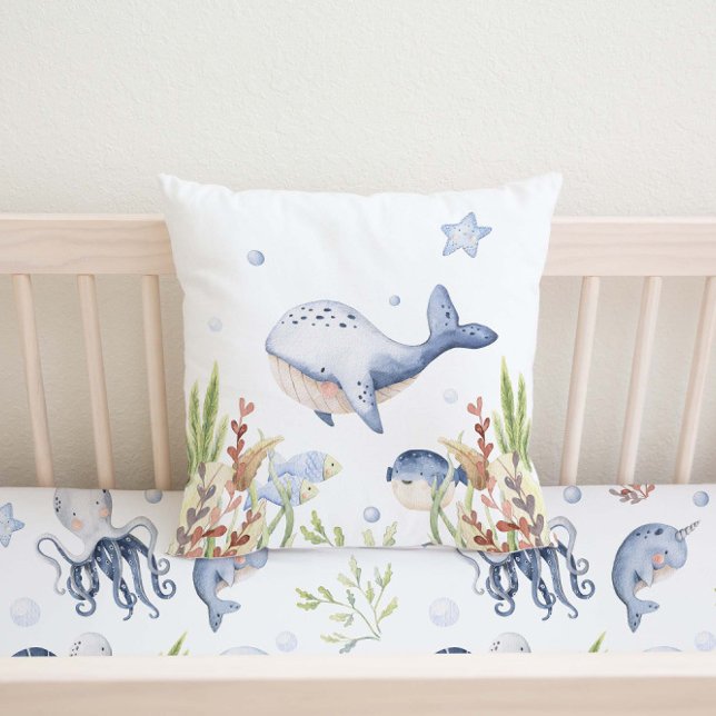 Under Sea Nursery Decor, Whale Kudde (Skapare uppladdad)