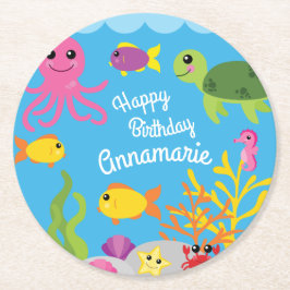 Under Sea Ocean Animal Födelsedagsfest Underlägg