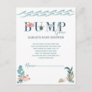 Under Sea Ocean Animals Baby Shower Bump Game Tilläggskort