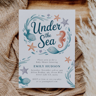 Under Sea Ocean Animals Baby Shower-inbjudan Inbjudningar