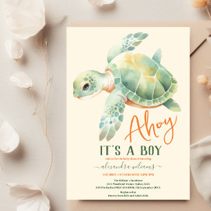 Under Sea Ocean Animals Baby Shower Inbjudningar