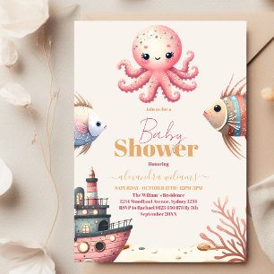 Under Sea Ocean Animals Baby Shower Inbjudningar