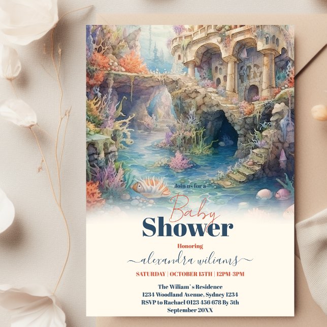 Under Sea Ocean Animals Baby Shower Inbjudningar (Skapare uppladdad)