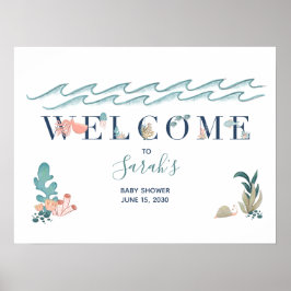 Under Sea Ocean Animals Baby Shower Poster