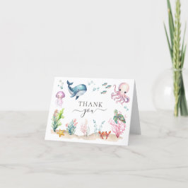Under Sea Ocean Animals Baby Shower Tack Kort
