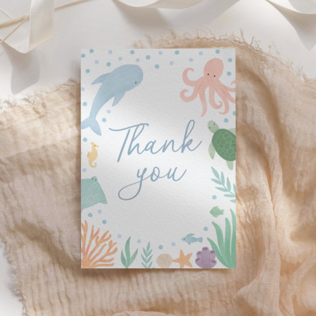 Under Sea Ocean Animals Baby Shower Tack Kort (Skapare uppladdad)