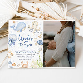 Under Sea Ocean Animals Boy Baby Shower Photo Inbjudningar