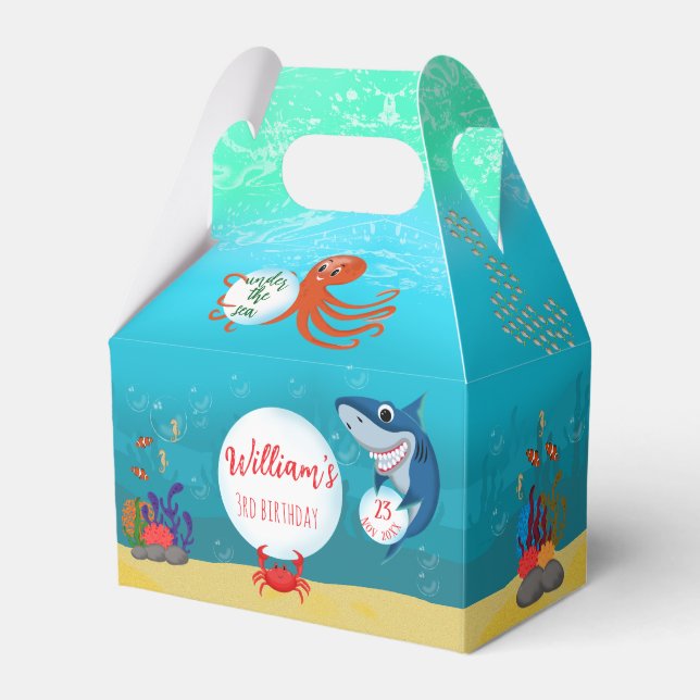 Under Sea Ocean Animals Vatten Bubbles Presentaskar (Framsidan Sidan)