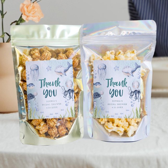 Under Sea Ocean Baby Shower Food Labels Vinflaska Etikett (Skapare uppladdad)