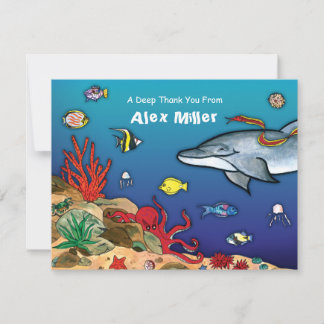 Under Sea-Ocean Life Note Card Anteckningskort