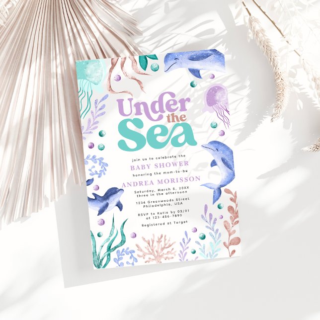Under Sea Ocean Retro Baby Shower Inbjudningar (Skapare uppladdad)