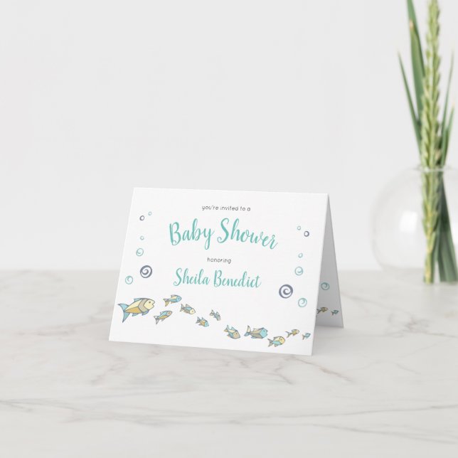 Under Sea Ocean Thated Baby Shower-inbjudan Kort (Framsida)