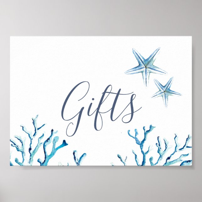 Under Sea Ocean ThMeed Baby Shower Gifts Sign Poster (Framsidan)