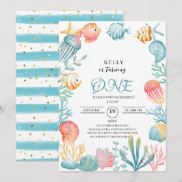 Under Sea Ocean Watercolor Baby Shower Inbjudningar