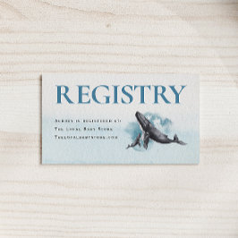 Under Sea Ocean Whale Baby Registry Tilläggskort