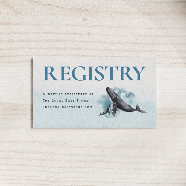 Under Sea Ocean Whale Baby Registry Tilläggskort (Skapare uppladdad)