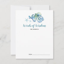 Under Sea Octopus Baby Shower Advice-kort