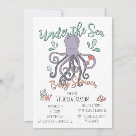 Under Sea Octopus Baby Shower Inbjudningar