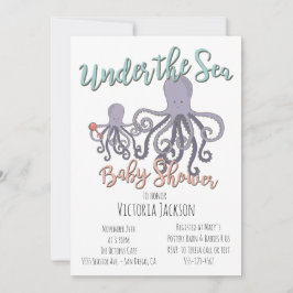 Under Sea Octopus Baby Shower Inbjudningar