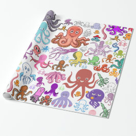 Under Sea Octopus Boutique Gift Wrap Presentpapper