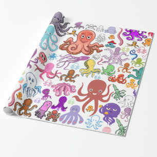 Under Sea Octopus Boutique Gift Wrap Presentpapper