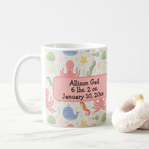 Under Sea Octopus Sea Horse Whale Starfish Kaffemugg