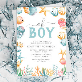 Under Sea Oh Boy Baby Shower Inbjudningar
