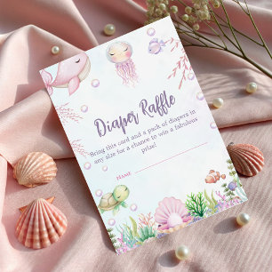Under Sea Pearl Baby Shower - Diaper Raffle Tilläggskort