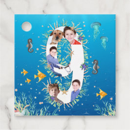 Under Sea Photo Collage Big Nth Birthday Gåvor Etiketter