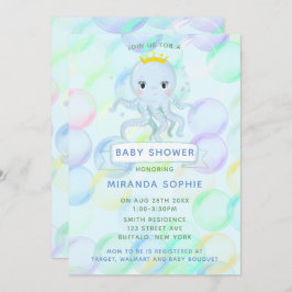 Under Sea Prince Octopus Boy Shower Inbjudningar