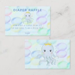 Under Sea Prince Octopus Diaper Raffle Visitkort