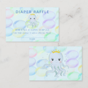 Under Sea Prince Octopus Diaper Raffle Visitkort
