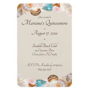 Under Sea Quinceanera Party Seashells Gräns Magnet