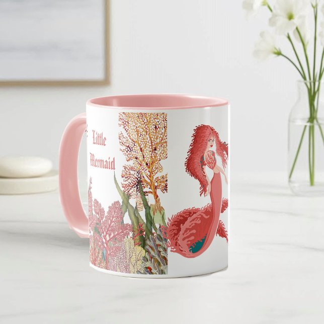 Under Sea Red Little Sjöjungfru Coral Reef Ocean Mugg (Under The Sea Red Little Mermaid Coral Reef Ocean Mug)