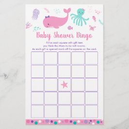 Under Sea Rosa Lila Baby Shower Bingo Game
