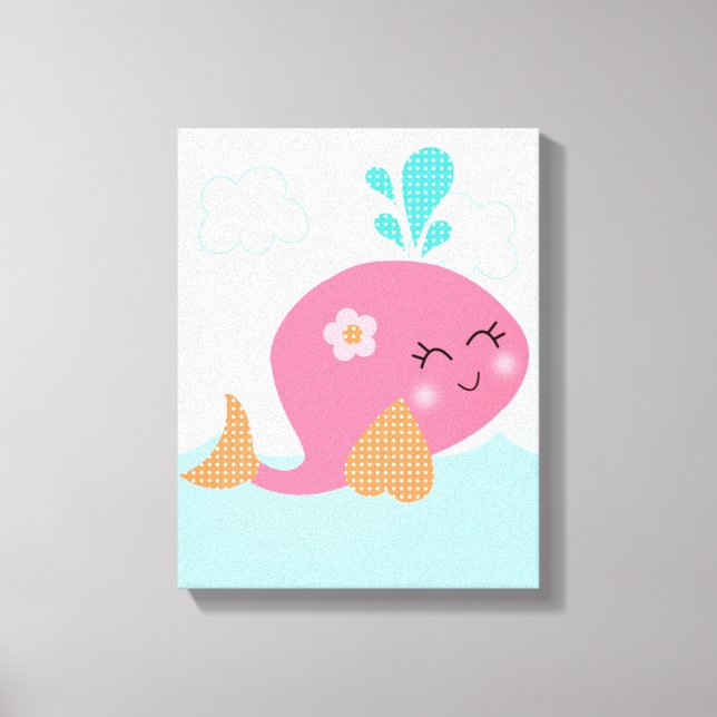 Under Sea/Rosa Whale Canvas Art (Framsida)