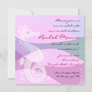 Under Sea Seahorse-Sweet sixteen Inbjudningar