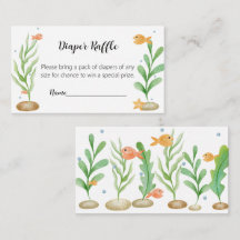 Under Sea Shark Baby Shower Diaper Raffle Card