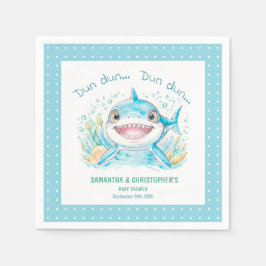 Under Sea Shark Blue Boy Shower Pappersservett