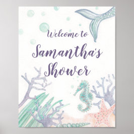 Under Sea Shower Poster Sign
