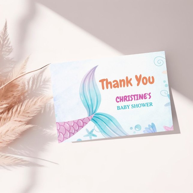 Under Sea Sjöjungfru Baby dusch party Tack Kort (Skapare uppladdad)