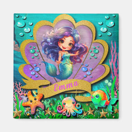 Under Sea & Sjöjungfru Birthday Girl Party Magnet